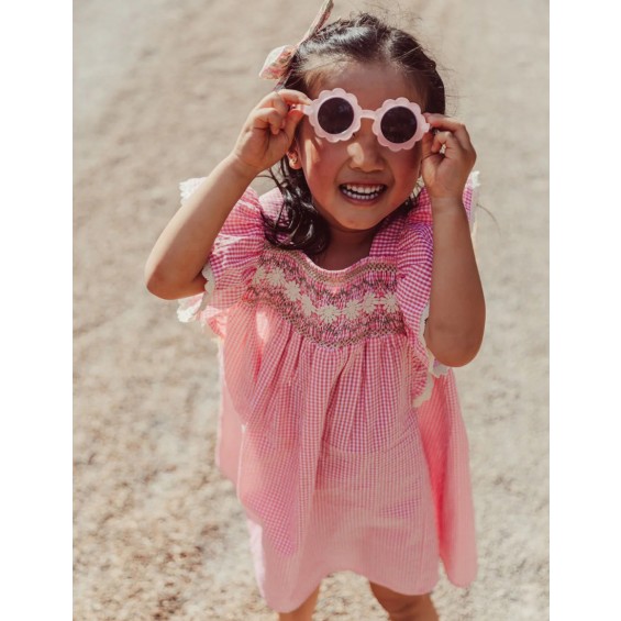 Martine. Vestido vichy fresa