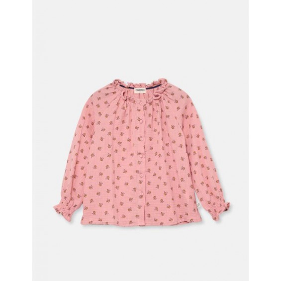 Blanca. Blusa flores
