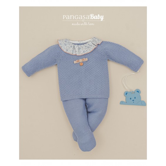 Conjunto polaina cuello volante