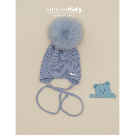 Gorro pompon pelo natural