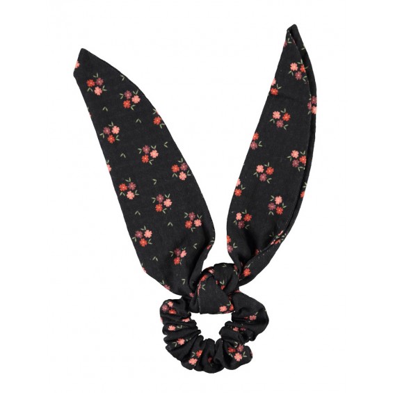 Scrunchie negro flores