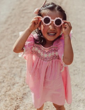 Martine. Vestido vichy fresa