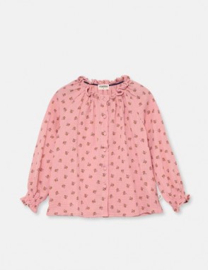 Blanca. Blusa flores