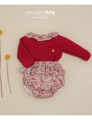 Conjunto braguita flores
