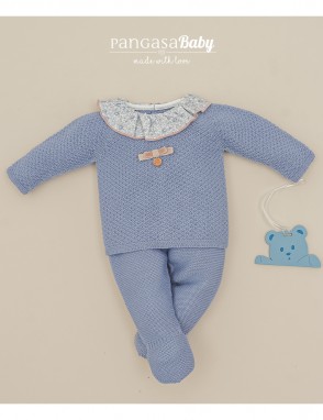 Conjunto polaina cuello volante