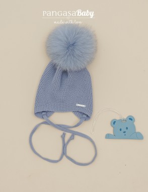 Gorro pompon pelo natural