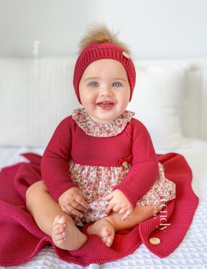 Vestido flores granate