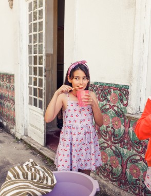 Vestido vichy cerezas